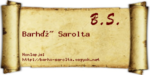 Barhó Sarolta névjegykártya