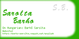 sarolta barho business card